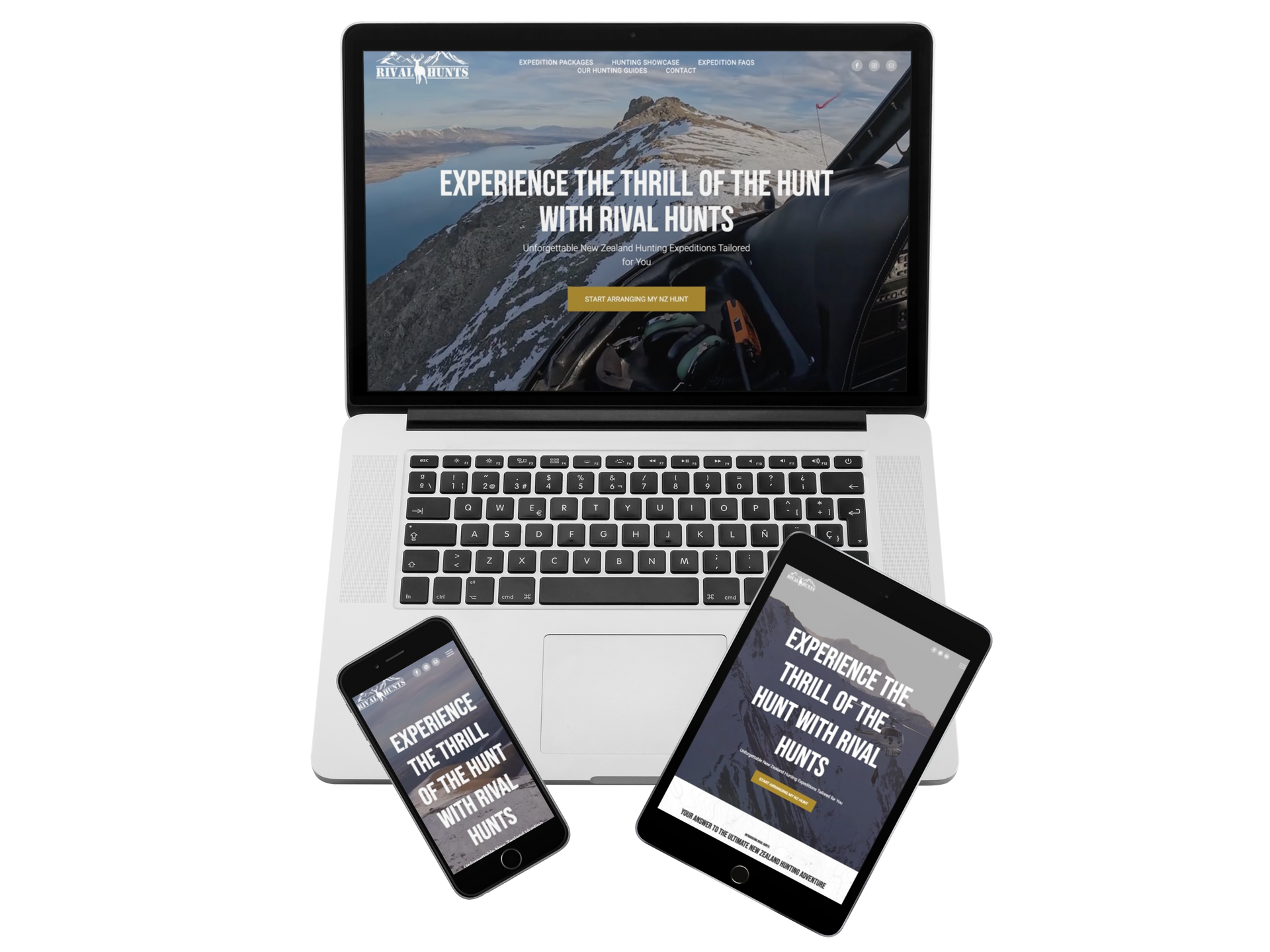 Rival Hunts historical website mockup