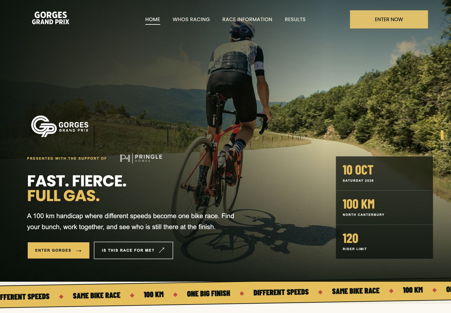 Gorges Grand Prix · Public landing page